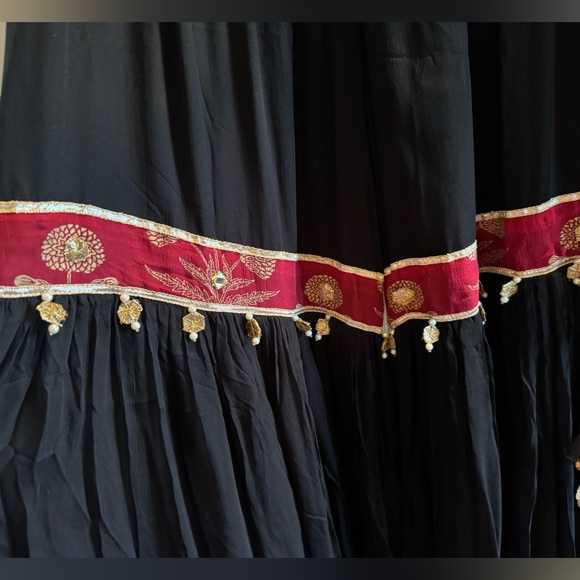 Indian style very wide leg pants with elastic waist. 100% cotton. Fully lined. - Picture 5 of 7